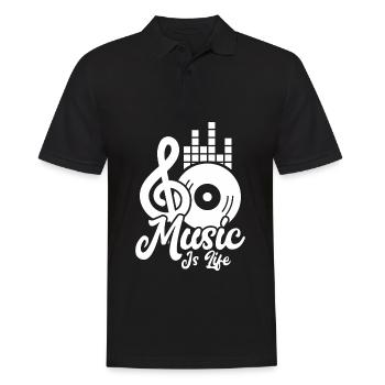 Music is life | Musician Gift - Men's Polo Shirt - black - Front - Kai (181cm)