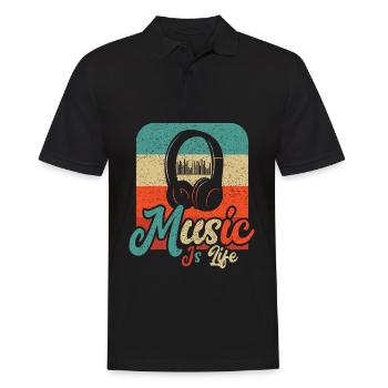Music is life | musician - Men's Polo Shirt - black - Front - Kai (181cm)