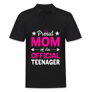 Stolze Mutter eines Teenagers | Muttertag - Männer Poloshirt - Schwarz - Vorne - Kai (181cm)