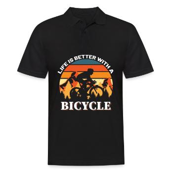 La vie à vélo est meilleur VTT VTT - Polo Homme - noir - Devant - Kai (181cm)