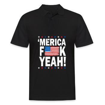 Amerika Fuck yeah - Männer Poloshirt - Schwarz - Vorne - Kai (181cm)