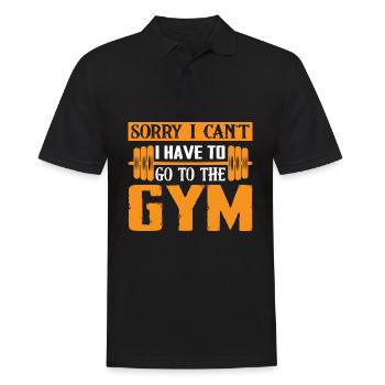 Ich kann nicht ich muss ins Fitnessstudio - Männer Poloshirt - Schwarz - Vorne - Kai (181cm)