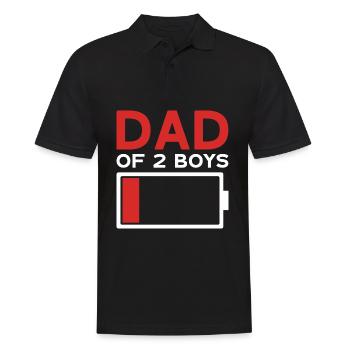 DAD OF 2 BOYS - Männer Poloshirt - Schwarz - Vorne - Kai (181cm)