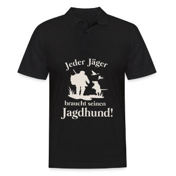 Jäger jagdhund Jagen Hund Dackel Geschenk - Männer Poloshirt - Schwarz - Vorne - Kai (181cm)