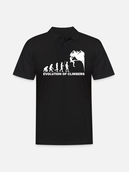 Evolution of climbers Bouldering - Men's Polo Shirt - black