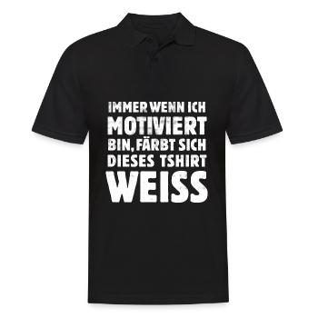 Wenn ich motiviert bin - witzige Sprüche - Männer Poloshirt - Schwarz - Vorne - Kai (181cm)