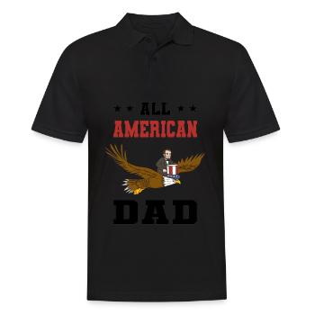 USA Flagge | Patriot Patriotismus Amerika Geschenk - Männer Poloshirt - Schwarz - Vorne - Kai (181cm)