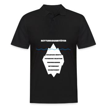Rettungssanitäter Rettungsdienst Eisberg - Männer Poloshirt - Schwarz - Vorne - Kai (181cm)