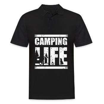 Camping Camper Hunde Camping Leben mit Haustieren Geschenk - Männer Poloshirt - Schwarz - Vorne - Kai (181cm)