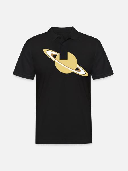 Saturn cartoon - Men's Polo Shirt - black