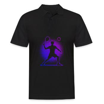 Pickleball Racquetball Men's Pickleball - Men's Polo Shirt - black - Front - Kai (181cm)