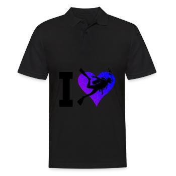 Diving Tauchen Scuba Taucher Scuba Diver - Men's Polo Shirt - black - Front - Kai (181cm)