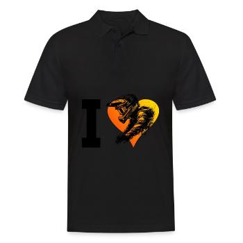 Cycling Men Cyclist Mountain Bike Cycling - Men's Polo Shirt - black - Front - Kai (181cm)