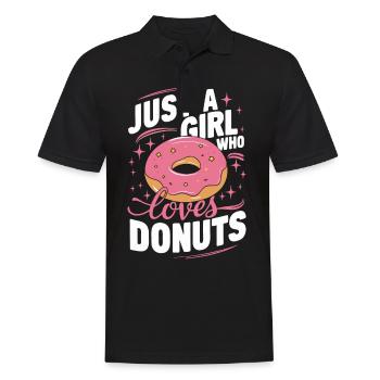 Donut Donuts Süßigkeiten Bagel - Männer Poloshirt - Schwarz - Vorne - Kai (181cm)