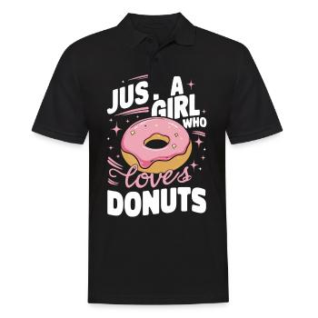 Donut Donuts Süßigkeiten Bagel - Männer Poloshirt - Schwarz - Vorne - Kai (181cm)