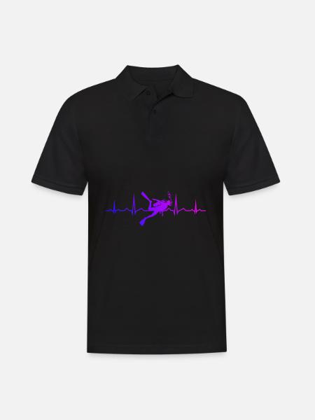 Free Dive Scuba Diver Scuba Diving Diver - Mannen poloshirt - zwart