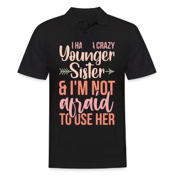 Geschwister Zitat für die älteste Schwester - Männer Poloshirt - Schwarz - Vorne - Kai (181cm)