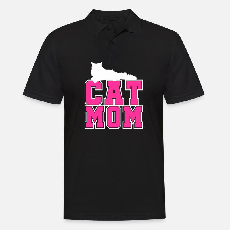 KATZE KATZEN MAMA KÄTZCHEN - Männer Poloshirt - Schwarz