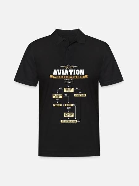 Guide de dépannage pour l'aviation - Polo Homme - noir