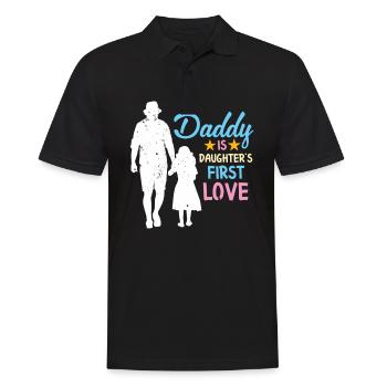Papa est le premier amour de sa fille - Polo Homme - noir - Devant - Kai (181cm)