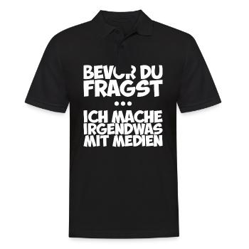 Mediendesigner humorvoll favourite color weiß - Männer Poloshirt - Schwarz - Vorne - Kai (181cm)