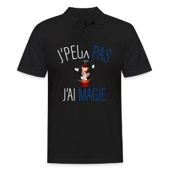 j peux pas j ai magie - cadeau anniversaire magie - Polo Homme - noir - Devant - Kai (181cm)