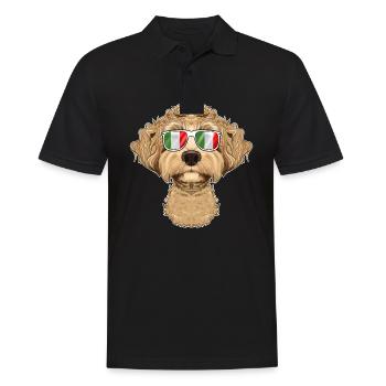 Labaradoodle Italy Sunglasses I Italian Flag - Männer Poloshirt - Schwarz - Vorne - Kai (181cm)