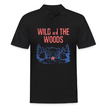 Wild in the Woods Camping Forest Camper Woodland - Men's Polo Shirt - black - Front - Kai (181cm)