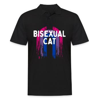 Bisexual Cat Bi LGBTQ Bi Pride LGBT Funny Animal - Männer Poloshirt - Schwarz - Vorne - Kai (181cm)