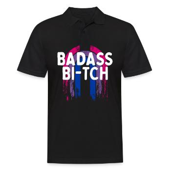 Badass Bi-tch Bisexuel LGBTQ Bi Pride LGBT - Polo Homme - noir - Devant - Kai (181cm)