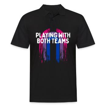Jouer avec les deux équipes Bisexuel LGBTQ Bi Pride - Polo Homme - noir - Devant - Kai (181cm)