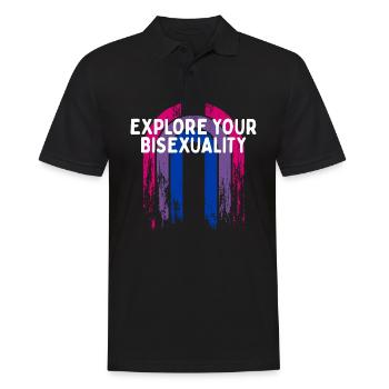 Explorez votre Bisexualité Bisexuelle LGBTQ Bi Pride - Polo Homme - noir - Devant - Kai (181cm)