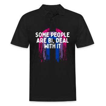 Certaines personnes sont bi s’en occupent Bisexuel LGBTQ Bi - Polo Homme - noir - Devant - Kai (181cm)