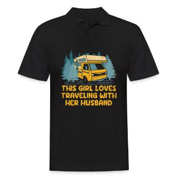 This Girl Loves Traveling With Her Husband - Men's Polo Shirt - black - Front - Kai (181cm)