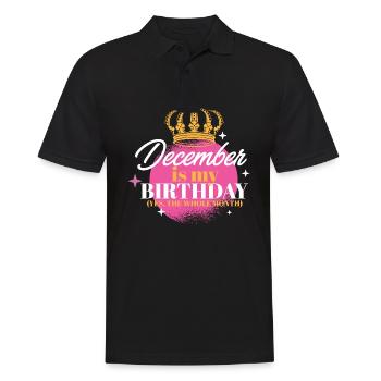 Décembre est mon anniversaire Oui tout le mois né - Polo Homme - noir - Devant - Kai (181cm)