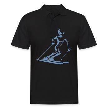 Alien skier silhouette for minimalist - Men's Polo Shirt - black - Front - Kai (181cm)