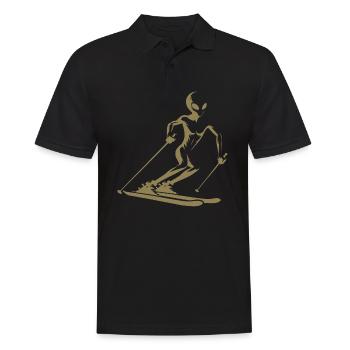 Alien skier silhouette for minimalist - Men's Polo Shirt - black - Front - Kai (181cm)