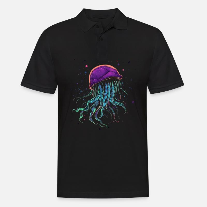 Qualle - Männer Poloshirt - Schwarz