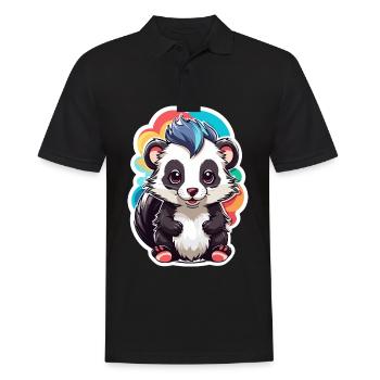 Skunk Cute Kid Color - Men's Polo Shirt - black - Front - Kai (181cm)