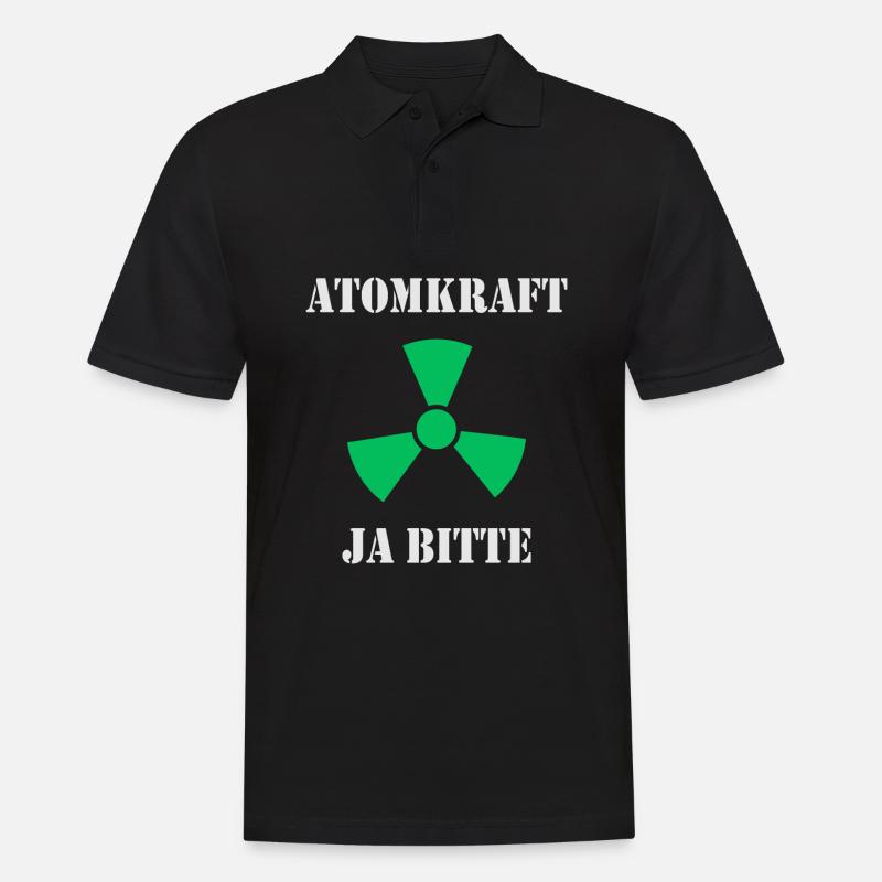Atomkraft, Ja bitte - Männer Poloshirt - Schwarz