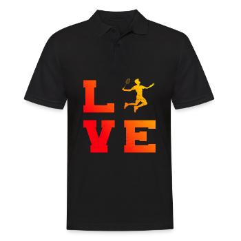 Herren Badmintonspieler Federball Damen Squash - Männer Poloshirt - Schwarz - Vorne - Kai (181cm)