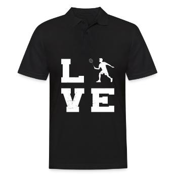 Herren Squash Damen Federball Badminton Badmintons - Männer Poloshirt - Schwarz - Vorne - Kai (181cm)