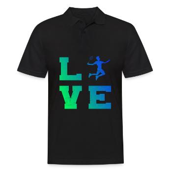 Women's Badminton Men's Badminton Player Squash - Men's Polo Shirt - black - Front - Kai (181cm)