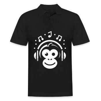 Fröhliche Affenmelodie - Männer Poloshirt - Schwarz - Vorne - Kai (181cm)