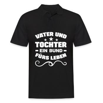 Vater und Tochter Sprüche - Männer Poloshirt - Schwarz - Vorne - Kai (181cm)