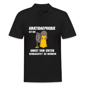 Anatidaephobie - Männer Poloshirt - Schwarz - Vorne - Kai (181cm)