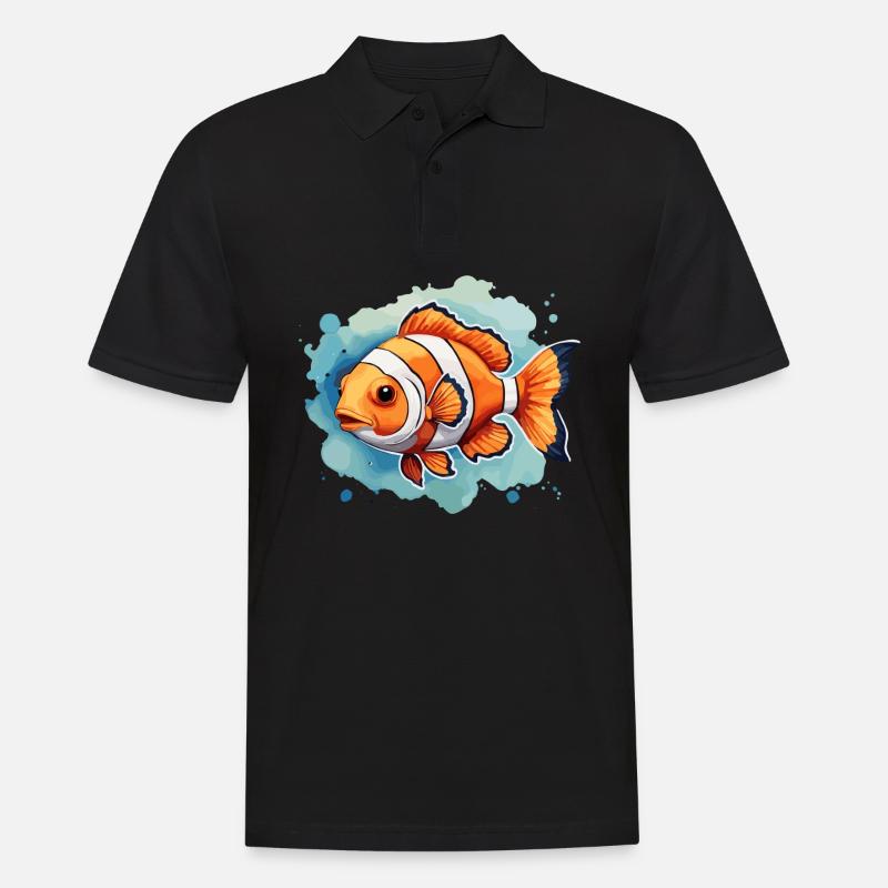 Clownfisch Bunt Im Aquarium Niedlich Niedlich Nemo - Männer Poloshirt - Schwarz