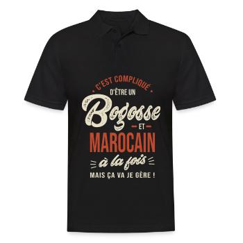 Marocain Bogosse Cadeau Humour Maroc - Polo Homme - noir - Devant - Kai (181cm)