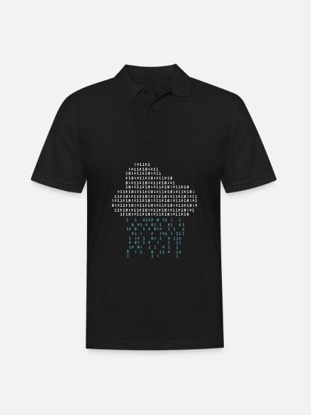 Binär Wolke Regen Nerd Gamer Gaming Programmierer - Männer Poloshirt - Schwarz