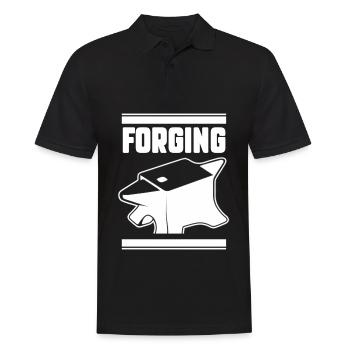 Schmied - Männer Poloshirt - Schwarz - Vorne - Kai (181cm)